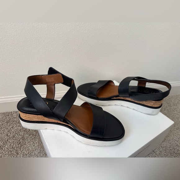 Franco Sarto Chiara Platform Black and white Sandals Size 9 - Picture 7 of 9